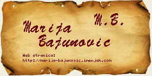 Marija Bajunović vizit kartica